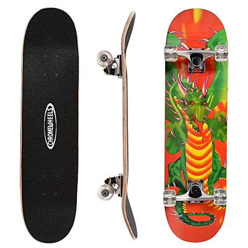 ChromeWheels 31 inch Skateboard Double Kick Skate Board Cruiser Longboard 8 Layer Maple Deck Skateboards for Kids and Beginners ChromeWheels 31 inch Skateboard Double Kick Skate Board Cruiser Longboard 8 Layer Maple Deck Skateboards for Kids and Beginners